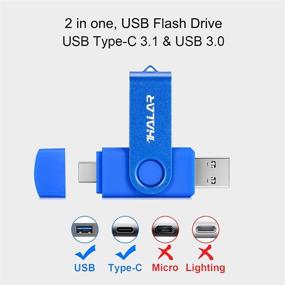 img 3 attached to THKAILAR 32GB 64GB 128GB 256GB 512GB USB C Flash Drive, 2 in 1 USB Thumb Drive with USB and Type-C Port, Compatible with Galaxy, Mac, Pro, Laptops, PC – High-Speed Data Transfer (Blue)