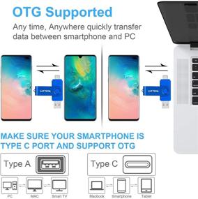 img 1 attached to THKAILAR 32GB 64GB 128GB 256GB 512GB USB C Flash Drive, 2 in 1 USB Thumb Drive with USB and Type-C Port, Compatible with Galaxy, Mac, Pro, Laptops, PC – High-Speed Data Transfer (Blue)