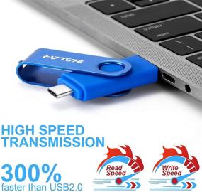 img 2 attached to THKAILAR 32GB 64GB 128GB 256GB 512GB USB C Flash Drive, 2 in 1 USB Thumb Drive with USB and Type-C Port, Compatible with Galaxy, Mac, Pro, Laptops, PC – High-Speed Data Transfer (Blue)