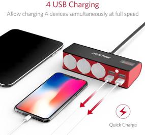 img 2 attached to 🔌 Конечное решение для питания: Адаптер-зажигалка BESTEK 3 розетки 200W 12V/24V постоянного тока с 6A разветвителем USB на 4 порта для автомобилей.