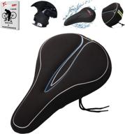 giddy up! extra soft gel bike seat cover for men & women - fits exercise bike, mountain bike | reflective strip & waterproof cover included logo