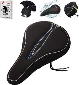 img 4 attached to Giddy Up! Extra Soft Gel Bike Seat Cover for Men & Women - Fits Exercise Bike, Mountain Bike | Reflective Strip & Waterproof Cover Included