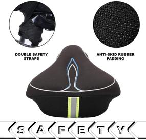 img 2 attached to Giddy Up! Extra Soft Gel Bike Seat Cover for Men & Women - Fits Exercise Bike, Mountain Bike | Reflective Strip & Waterproof Cover Included