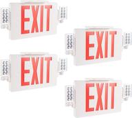 🚨 gruenlich led combo emergency exit sign with 2 adjustable head lights and double face, back up batteries- us standard red letter emergency exit lighting, ul 924 qualified, 120-277 voltage (4-pack) for reliable safety and compliance logo