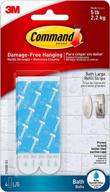 🛁 bath large water-resistant adhesive refill strips - pack of 4, ideal for re-hanging large bath hooks or caddies логотип