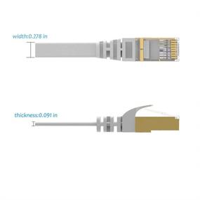 img 1 attached to 🔌 30-футовый Белый экранированный Кабель Ethernet Cat7 с высокоскоростным плоским разъемом RJ45 - AULLOV Cat-7/Категория 7 Патч-кабель для ЛВС для Интернета, компьютеров и другого - Быстрее, чем Cat5/Cat6 - 9 метров, Белый