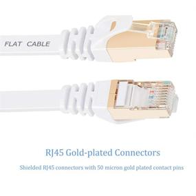 img 3 attached to 🔌 30-футовый Белый экранированный Кабель Ethernet Cat7 с высокоскоростным плоским разъемом RJ45 - AULLOV Cat-7/Категория 7 Патч-кабель для ЛВС для Интернета, компьютеров и другого - Быстрее, чем Cat5/Cat6 - 9 метров, Белый