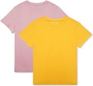 👕 dotdog unisex kids soft cotton stretch jersey short-sleeve t-shirts 2-pack crewneck tees for boys or girls logo