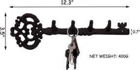 img 3 attached to Salome Idea(TM Large Size Antique Vintage Cast Iron Key Rack: Key Shaped Key Holder for Stylish Wall Organization (4-Hook)