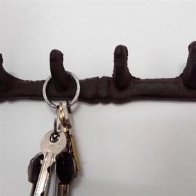 img 1 attached to Salome Idea(TM Large Size Antique Vintage Cast Iron Key Rack: Key Shaped Key Holder for Stylish Wall Organization (4-Hook)