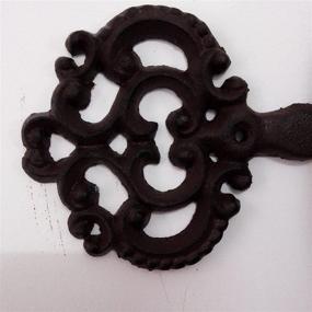 img 2 attached to Salome Idea(TM Large Size Antique Vintage Cast Iron Key Rack: Key Shaped Key Holder for Stylish Wall Organization (4-Hook)