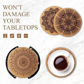 img 2 attached to 🍽️ Coomin Coasters Holder: Heat Resistant Farmhouse Food Service Equipment & Supplies - Get Your Tableware Covered!