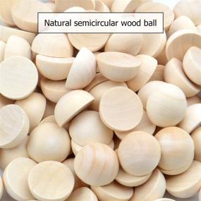 img 2 attached to 🔴 100 Half Round Wooden Split Balls, 20mm Diameter - Ideal for DIY Projects, Crafts, Kids Arts - Natural Wood Balls