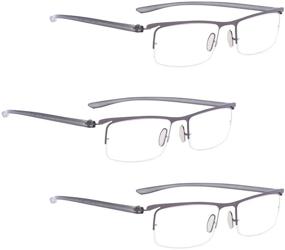 img 4 attached to Enhance Your Reading Experience with 3 Pack Half-Rim Reading Glasses