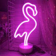 яркая настольная лампа vibrant momkids flamingo neon lights: лампа на батарейках/usb для освещения спальни, вечеринки и декора детской комнаты - розовая. логотип