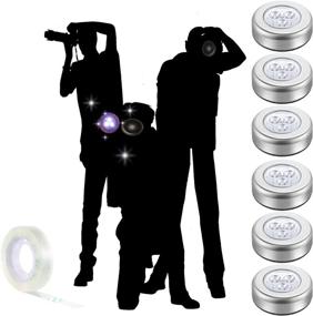 img 3 attached to 📸 6 Pack Paparazzi Props and 6 Pack Battery Operated Closet Push Lights with 1 Roll of Clear Tape - Red Carpet Awards Ceremony Party Supplies and Decorations