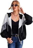 sweatyrocks lightweight windbreaker patchwork outerwear women's clothing logo