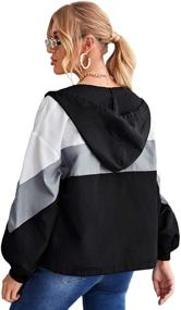 img 3 attached to SweatyRocks Lightweight Windbreaker Patchwork Outerwear Women's Clothing