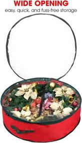 img 2 attached to 🎄 Primode Christmas Wreath Storage Bag 36" – Easy Holiday Storage Solution with Clear Window and Durable Oxford Material (Red)