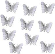 🦋 delicate embroidered butterfly patches - 10 pack, iron on/sew on applique, customizable backpack patches for boys, girls, kids - super cute! (silver) logo