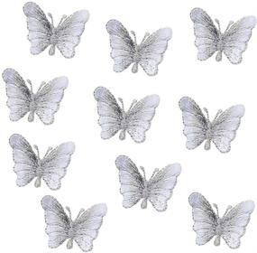 img 4 attached to 🦋 Delicate Embroidered Butterfly Patches - 10 Pack, Iron On/Sew On Applique, Customizable Backpack Patches for Boys, Girls, Kids - Super Cute! (Silver)