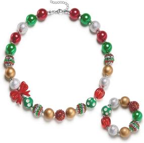 img 4 attached to 🎁 Charming Vcmart Girls Holiday Bubbegum Necklace Set: Perfect Gift in a Stylish Gift Box