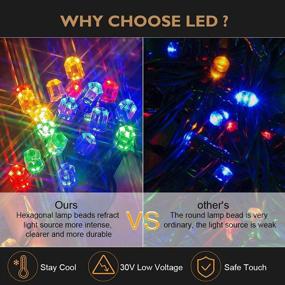 img 3 attached to 🎄 Lomotech Multicolor Christmas Lights: 200 LED String Light with Timer Function - Ideal for Christmas, Garden, Holiday Decoration