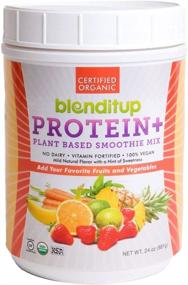 img 4 attached to 🥤 Organic Vegan Protein Smoothie Mix - Lightly Sweetened with Natural Flavors - Transform Your Smoothie into a Nourishing Meal - Gluten Free, USDA Organic Certified, KSA Kosher, Non-GMO Blend with Ancient Grains and Essential Vitamins - 24 Oz by BlenditUp
