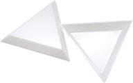 auear plastic nail art plates in triangle tray shape for diy jewelry crafts (white, 30 pack) logo