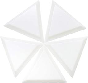 img 3 attached to AUEAR Plastic Nail Art Plates in Triangle Tray Shape for DIY Jewelry Crafts (White, 30 Pack)