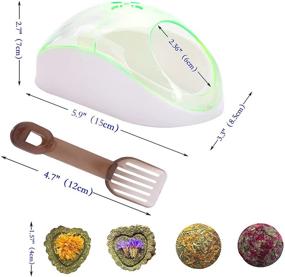 img 3 attached to 🐹 PStarDMoon Hamster Sand Bath with Transparent Plastic Toilet - Includes Bath Sand, Sand Scoop, and 4 Flower Grass Chew Toys - Perfect Small Pet Animal Cage Accessories