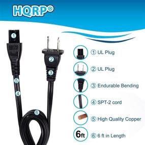 img 1 attached to 🔌 HQRP AC Power Cable Cord for VIZIO E-Series E221-A1 E241-A1 E291-A1 E320-A1 E370-A0 E390-A1 E420-A0 E470-A0 LED HDTV [UL Listed] + HQRP Euro Plug Adapter