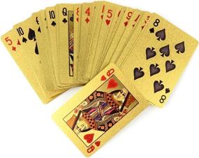 img 3 attached to Premium 999.9 Gold Foil Plated Poker Playing Cards - Mahogany Box & Certificate