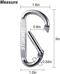 img 1 attached to 🔗 Durable STURME 12pcs Carabiner Clip: Small 3" Carabiner Keychain Hooks for Ultimate Convenience