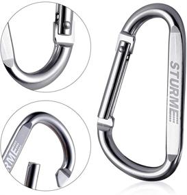 img 2 attached to 🔗 Durable STURME 12pcs Carabiner Clip: Small 3" Carabiner Keychain Hooks for Ultimate Convenience