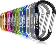 🔗 durable sturme 12pcs carabiner clip: small 3" carabiner keychain hooks for ultimate convenience логотип