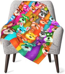 img 4 attached to Super Soft Fleece Baby Blanket for Kids: Colorful Oil Cute Schnauzer Dogs, 30x40 Inch