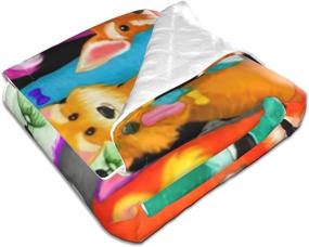 img 2 attached to Super Soft Fleece Baby Blanket for Kids: Colorful Oil Cute Schnauzer Dogs, 30x40 Inch