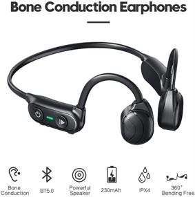 img 3 attached to Eachbid Bone Conduction Headphones 5.0, Open Ear Wireless Headset Stereo Sound Bending-Free Sports Earphones with Microphone for Outdoor Running and Support for Type C Charging