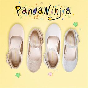 img 3 attached to Туфли для девочек-балеринок PANDANINJIA Toddler Little Ballerina Scallop Flat Girls' Shoes