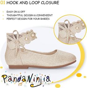 img 2 attached to Туфли для девочек-балеринок PANDANINJIA Toddler Little Ballerina Scallop Flat Girls' Shoes