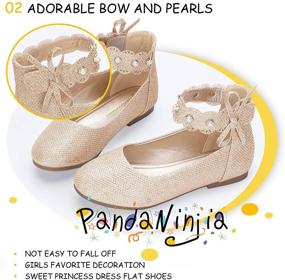 img 1 attached to Туфли для девочек-балеринок PANDANINJIA Toddler Little Ballerina Scallop Flat Girls' Shoes