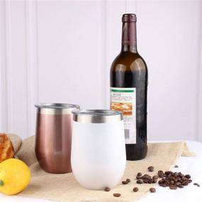 img 3 attached to Sivaphe 4Packs Stemless Tumbler 12OZ – Insulated Wine Mugs for Cocktails, Coffee & More: Perfect Engagement Gift for Newlyweds & Bridesmaids