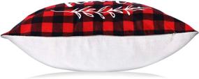 img 2 attached to Jetec Christmas Pillow Case Set: Buffalo Plaid Throw Cushion Cover, Linen Winter Decor, 18x18 Inch - 4 Piece