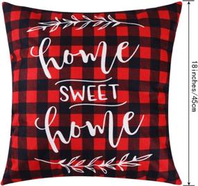 img 1 attached to Jetec Christmas Pillow Case Set: Buffalo Plaid Throw Cushion Cover, Linen Winter Decor, 18x18 Inch - 4 Piece