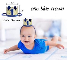 img 2 attached to 🎉 U-LIAN 1st Birthday Boy Decoration Set - Blue High Chair Banner, Glitter Cake Topper, Crown, Balloons & Streamers - Cat, Dog, Pet Boy Party Supplies