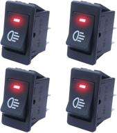 🚗 set of 4pcs red led fog light toggle rocker switch 12v 35a 4pin on/off for universal auto car asw-17d-r logo