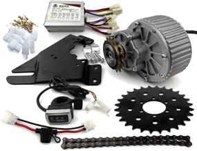 img 4 attached to 🚲 L-Faster 450W Bike Conversion Kit: 24V/36V Motor for Disc Brake Rotor, Left-Side Mount with Thumb Throttle - Ideal for Bicycle Motorization