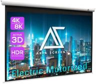 akia screens 104 inch motorized electric remote controlled 4:3 8k 4k hd 3d retractable ceiling wall mount white projection screen office home theater movie ak-motorize104vw logo