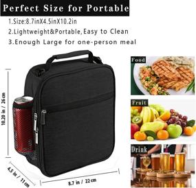 img 2 attached to 🥪 Top-rated Insulated Lunch Bag in Black - Perfect Reusable Lunch Box for Office, Picnic, and Hiking